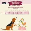 Feeding guide for Naturediet Salmon with White Fish wet dog food.