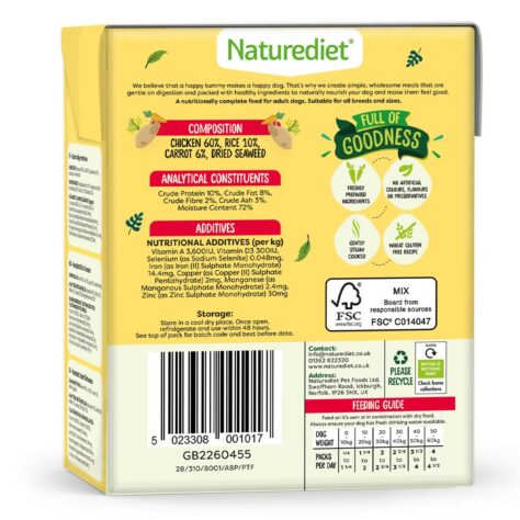 Feel Good Chicken 390g recyclable carton back View