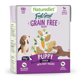 Feel Good grain free puppy chicken, 390g recyclable cartons