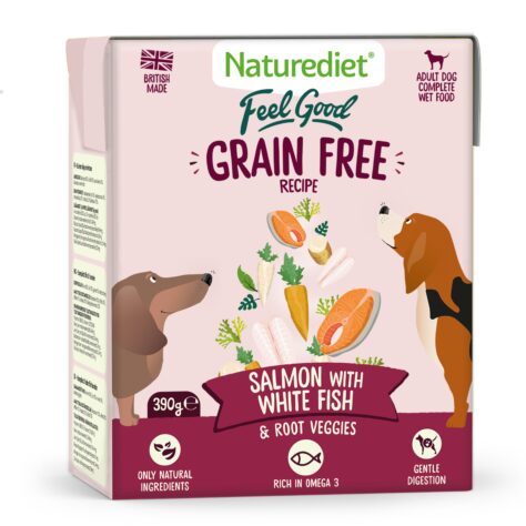 Feel Good grain free salmon, 390g recyclable cartons