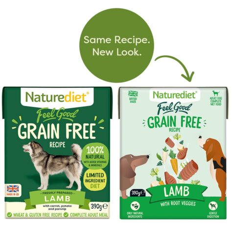 Feel Good grain free lamb, 390g recyclable cartons