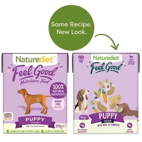 Feel Good puppy chicken, 390g recyclable cartons