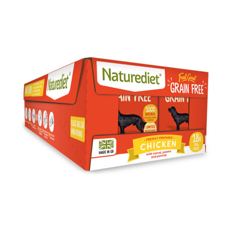 18 cartons of grain free chicken dog food