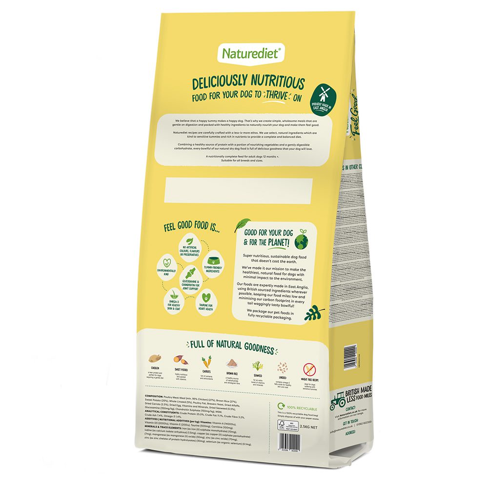 Feel Good Chicken, Rice & Sweet Potato Dry Dog Food Naturediet