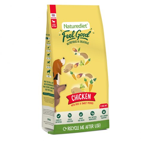 chicken grain free natural dry dog food 2.5kg bag from Naturediet