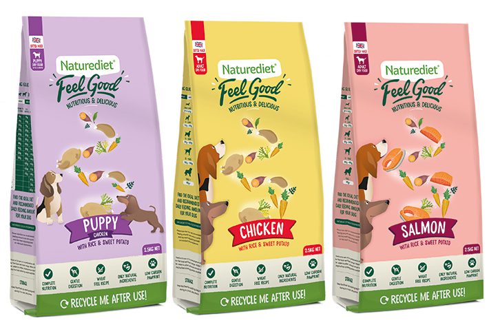 Natural dry dog food for puppies and adult dogs