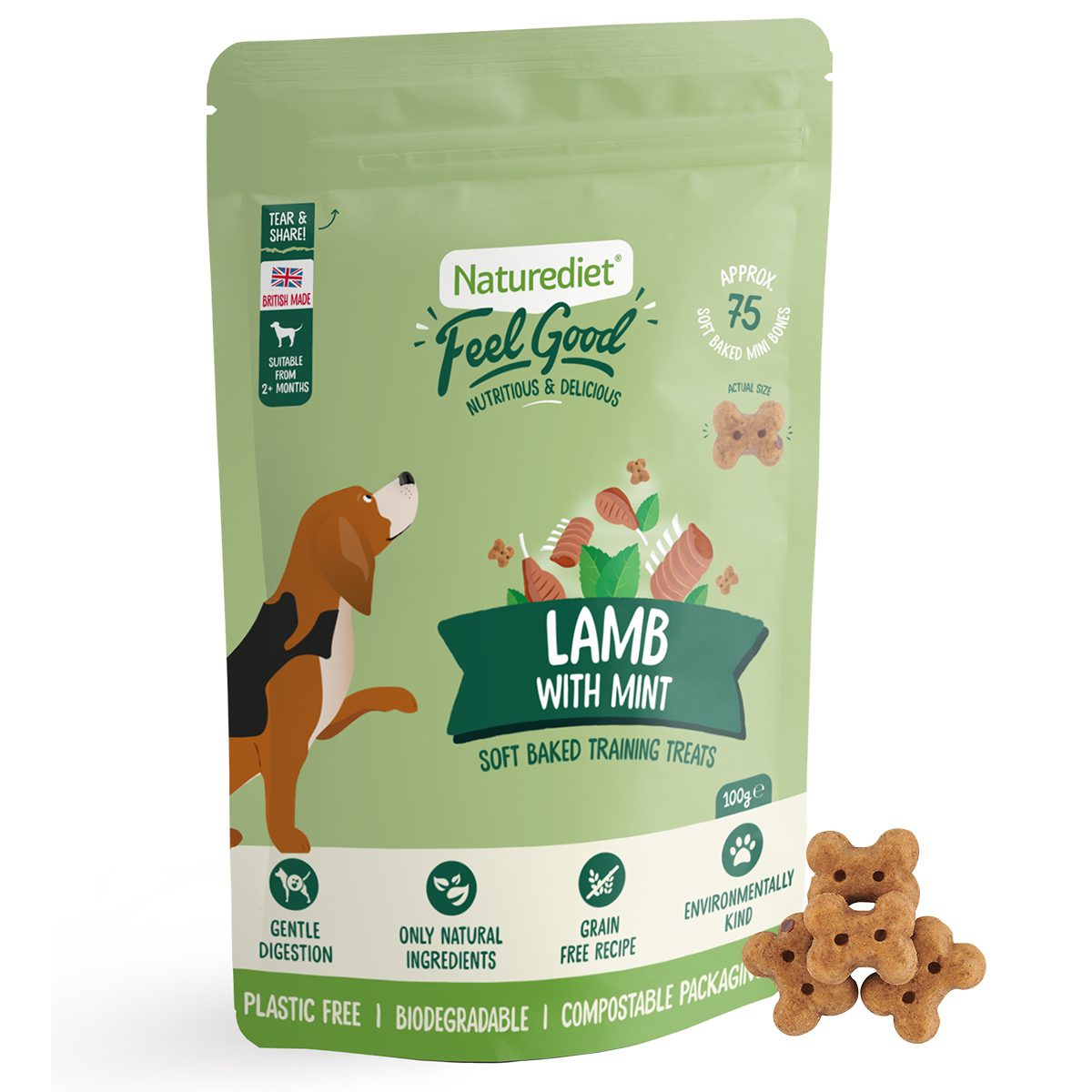 Feel Good Lamb with Mint Soft Baked Training Treats for Dogs
