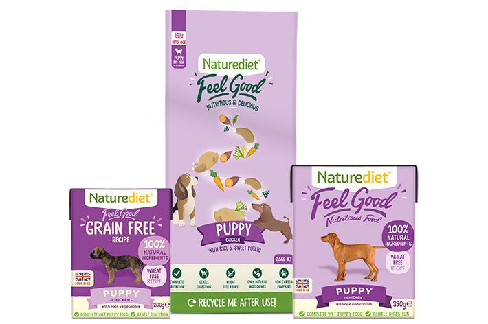 Natural wet and dry food for puppies